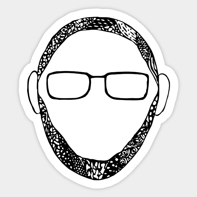 Bearded Glasses Sticker by patrickhaikalRB